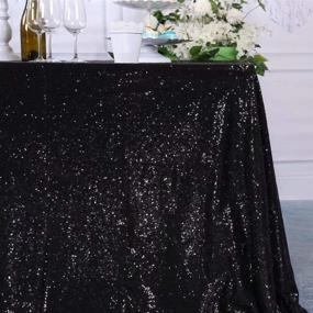 img 3 attached to ✨ CIPAZEE Black Sequin Tablecloth: 50x85 Inch Rectangle Glitter Table Cover for Party, Wedding, Christmas Banquet – Sparkle in Style!