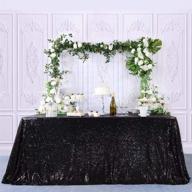 ✨ cipazee black sequin tablecloth: 50x85 inch rectangle glitter table cover for party, wedding, christmas banquet – sparkle in style! logo