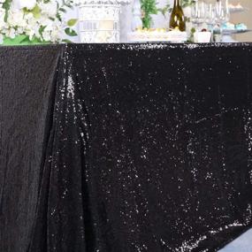 img 2 attached to ✨ CIPAZEE Black Sequin Tablecloth: 50x85 Inch Rectangle Glitter Table Cover for Party, Wedding, Christmas Banquet – Sparkle in Style!