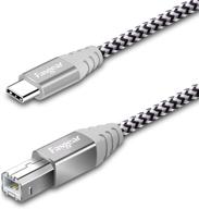 🔌 fasgear 6ft usb c to usb b кабель: премиумный кабель из плетеного нейлона с металлическим разъемом для принтеров и сканеров для macbook pro, aio, brother, hp, canon, samsung и других (1.8м, серый) логотип