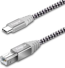 img 4 attached to 🔌 Fasgear 6ft USB C to USB B Кабель: Премиумный кабель из плетеного нейлона с металлическим разъемом для принтеров и сканеров для MacBook Pro, AiO, Brother, HP, Canon, Samsung и других (1.8м, серый)