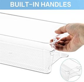 img 1 attached to 📦 HERKKA 9 Pack Clear Plastic Food Storage Organizer Bins with Handle - Ideal for Freezer, Cabinet, Fridge, Pantry Organization and Storage - BPA Free, 12.5" Long