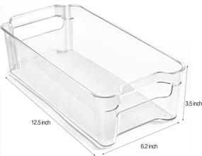 img 2 attached to 📦 HERKKA 9 Pack Clear Plastic Food Storage Organizer Bins with Handle - Ideal for Freezer, Cabinet, Fridge, Pantry Organization and Storage - BPA Free, 12.5" Long