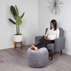 img 3 attached to Enhance Comfort and Style with the Milliard Pouf Ottoman: Floor Foot Rest and Stool Seat