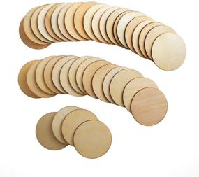 img 3 attached to 🔘 Jyongmer 100 Pieces Unfinished Wood Circle - 2 inch Round Disc Blank Natural Wooden Cutout Ornaments for Decoration DIY Craft Art Supplies, 0.11 inch Thickness