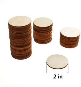 img 2 attached to 🔘 Jyongmer 100 Pieces Unfinished Wood Circle - 2 inch Round Disc Blank Natural Wooden Cutout Ornaments for Decoration DIY Craft Art Supplies, 0.11 inch Thickness