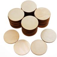 🔘 jyongmer 100 pieces unfinished wood circle - 2 inch round disc blank natural wooden cutout ornaments for decoration diy craft art supplies, 0.11 inch thickness logo