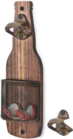 img 2 attached to 🍺 SUDOKU Vintage Wooden Bottle Opener Wall Mount with Cap Catcher - Ideal for Beer Enthusiasts