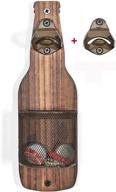 🍺 sudoku vintage wooden bottle opener wall mount with cap catcher - ideal for beer enthusiasts logo