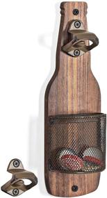 img 3 attached to 🍺 SUDOKU Vintage Wooden Bottle Opener Wall Mount with Cap Catcher - Ideal for Beer Enthusiasts