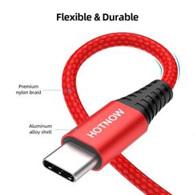 img 2 attached to Компактный и прочный: набор из 3 штук коротких USB C кабелей длиной 1 фут для быстрой зарядки - совместимый с Samsung Galaxy, LG, Power Bank и устройствами Type C