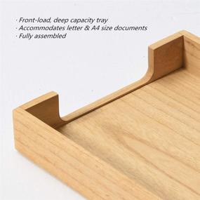 img 3 attached to 📚 Wooden Tones Collection Natural Front-Load Letter Size Tray - Single-Tier Kirigen Wood Desktop Organizer for Office - Ideal for Magazine, File, Folder, and Paper Storage