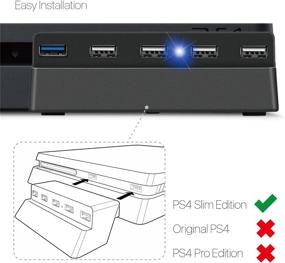 img 3 attached to 🎮 Enhance Your Gaming Experience with the TNP 5 Port USB Hub for PS4 Slim Edition - High-Speed USB 3.0/2.0 Adapter and Expansion Hub