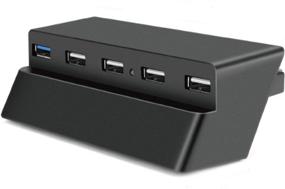 img 4 attached to 🎮 Enhance Your Gaming Experience with the TNP 5 Port USB Hub for PS4 Slim Edition - High-Speed USB 3.0/2.0 Adapter and Expansion Hub