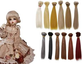 img 4 attached to 🎨 Vranky 12 Color Doll Customizable Straight Hair Bundle 15cm-100cm for BJD/SD/Bly The/American Girl Dolls - Ideal for Arts, Crafts, Doll Making, and More