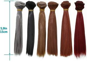 img 1 attached to 🎨 Vranky 12 Color Doll Customizable Straight Hair Bundle 15cm-100cm for BJD/SD/Bly The/American Girl Dolls - Ideal for Arts, Crafts, Doll Making, and More