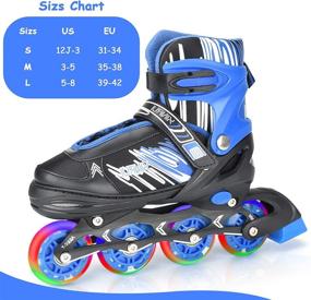 img 3 attached to 🛼 Adjustable Trosetry Inline Skates with Light Up Wheels - Ideal for Kids, Teens, Girls, Boys, and Beginners (Large, Blue)