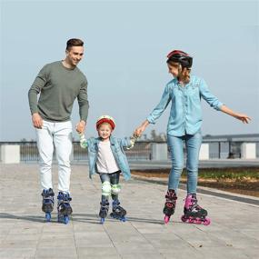 img 1 attached to 🛼 Adjustable Trosetry Inline Skates with Light Up Wheels - Ideal for Kids, Teens, Girls, Boys, and Beginners (Large, Blue)