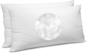img 1 attached to SensorPEDIC 400 TC Cotton Bed Pillows, King, White - Supreme Comfort for Luxurious Sleep