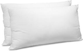 img 2 attached to SensorPEDIC 400 TC Cotton Bed Pillows, King, White - Supreme Comfort for Luxurious Sleep
