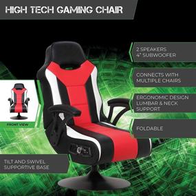 img 2 attached to 🪑 Falcon Pedestal Gaming Chair - X Rocker, 32x25x42 inches, Black/Red