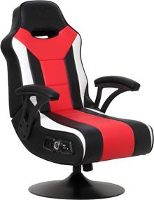 img 4 attached to 🪑 Falcon Pedestal Gaming Chair - X Rocker, 32x25x42 inches, Black/Red