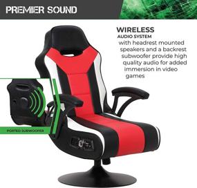 img 1 attached to 🪑 Falcon Pedestal Gaming Chair - X Rocker, 32x25x42 inches, Black/Red