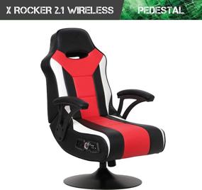 img 3 attached to 🪑 Falcon Pedestal Gaming Chair - X Rocker, 32x25x42 inches, Black/Red