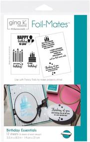 img 2 attached to 🎉 Gina K. Designs Foil Mates Sentiments for Therm O Web, 5.5" x 8.5", Essential Birthday Pack of 10