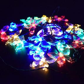 img 2 attached to 🦋 M.best Outdoor Solar Butterfly Lights - Waterproof 23Ft 50 LED Solar String Lights for Porch Market Backyard Patio Party Wedding Gazebo Decorative Lighting (Multicolor)