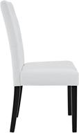 🪑 white modway confer modern tufted faux leather upholstered parsons kitchen and dining room chair logo