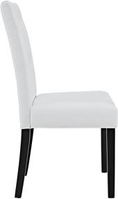 img 2 attached to 🪑 White Modway Confer Modern Tufted Faux Leather Upholstered Parsons Kitchen and Dining Room Chair