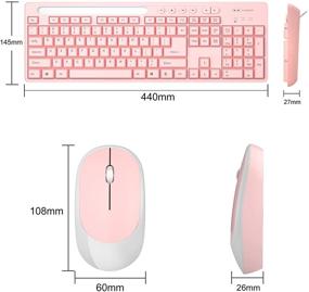 img 3 attached to 💕 MageGee V620 Pink Wireless Keyboard and Mouse Combo - 2.4GHz Slim Ergonomic Quiet Set with USB Receiver - Full Size, with Number Pad - Ideal for Windows/Computer/PC/Laptop/Desktop