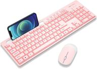 💕 magegee v620 pink wireless keyboard and mouse combo - 2.4ghz slim ergonomic quiet set with usb receiver - full size, with number pad - ideal for windows/computer/pc/laptop/desktop logo