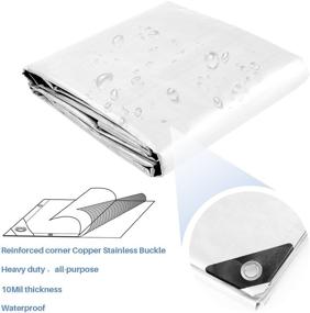 img 2 attached to 🌞 E&K Восход 6' x 8' Белый Полиэтиленовый Накидка - Высококачественный Универсальный Накидка