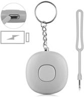 🔑 rongsmart safe personal alarm: rechargeable 120db siren song - ensuring safety for women, elderly, students, and kids - perfect gift for mothers and girlfriends - grey keychain logo