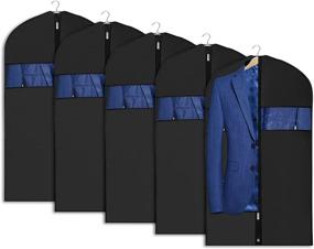 img 4 attached to 👔 Univivi Suit Bag Set of 5 - 43-inch Garment Bag for Storage and Travel, Washable Suit Cover for T-Shirt, Jacket, Suits, Coats