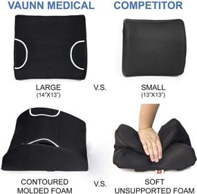 img 1 attached to 🌟 Enhance Comfort and Relieve Back Pain with Vaunn Medical Lumbar Back Support Cushion Pillow: Featuring Warm/Cool Gel Pad and Removable Firm Insert, Dark