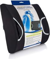 🌟 enhance comfort and relieve back pain with vaunn medical lumbar back support cushion pillow: featuring warm/cool gel pad and removable firm insert, dark логотип