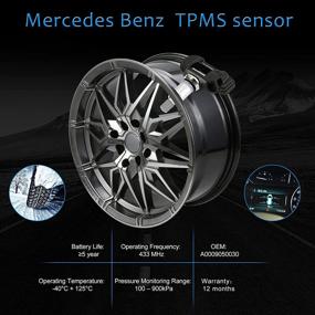 img 3 attached to 🚘 Умный датчик давления в шинах Mercedes-Benz TPMS Tire Pressure Monitor System - набор из 4 шт. | Совместим с C250, C300, C350 | A0009050030