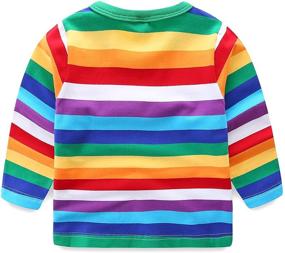 img 3 attached to 🌈 Mud Kingdom Boys Rainbow Stripe T-Shirts
