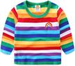 🌈 mud kingdom boys rainbow stripe t-shirts logo