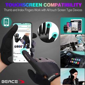 img 1 attached to BEACE Cycling Gloves for Women - Colorful Night Glow | Touch Screen | Full Finger Bike Gloves for Road and Mountain Biking | Anti-Slip Silicone Palm