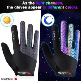 img 2 attached to BEACE Cycling Gloves for Women - Colorful Night Glow | Touch Screen | Full Finger Bike Gloves for Road and Mountain Biking | Anti-Slip Silicone Palm