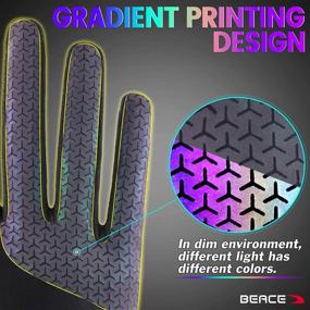 img 3 attached to BEACE Cycling Gloves for Women - Colorful Night Glow | Touch Screen | Full Finger Bike Gloves for Road and Mountain Biking | Anti-Slip Silicone Palm