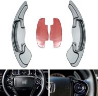 ijdmtoy gunmetal grey cnc billet aluminum steering wheel larger paddle shifter extension covers compatible with honda accord civic insight cr-v logo