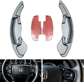 img 4 attached to IJDMTOY Gunmetal Grey CNC Billet Aluminum Steering Wheel Larger Paddle Shifter Extension Covers Compatible With Honda Accord Civic Insight CR-V