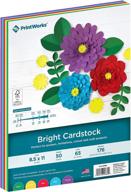📄 printworks 65 lb bright cardstock: 4 assorted colors, fsc certified, ideal for school & craft projects, 50 sheets, 8.5” x 11” (00682) logo
