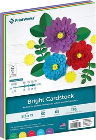 img 4 attached to 📄 Printworks 65 lb Bright Cardstock: 4 Assorted Colors, FSC Certified, Ideal for School & Craft Projects, 50 Sheets, 8.5” x 11” (00682)