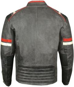 img 2 attached to 💪 Stylish and Protective: Men's Vintage Cafe Racer Motorcycle Distressed Leather Armor Biker Jacket L